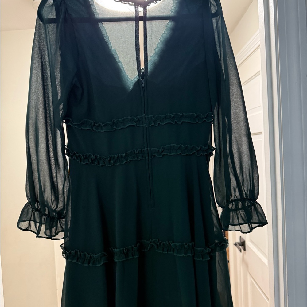 Green Ruffle Dress - Picture 3 of 6